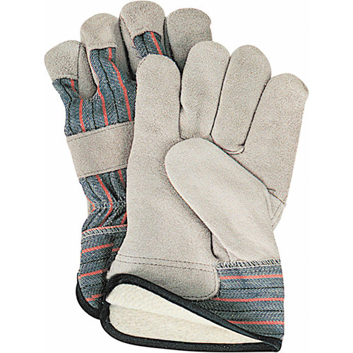 Gants d'ajusteur doubl&eacute;s pour l'hiver, Grand, Paume en Cuir de vache refendu, Doublure en Molleton de coton Distribution Élite MP
