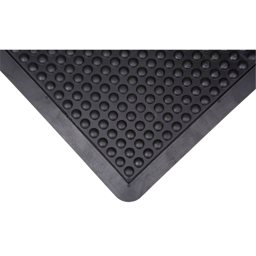 Tapis antifatigue en d&ocirc;me, &agrave; bulles, 2' x 3' x 1/2", Noir, Caoutchouc Distribution Élite MP