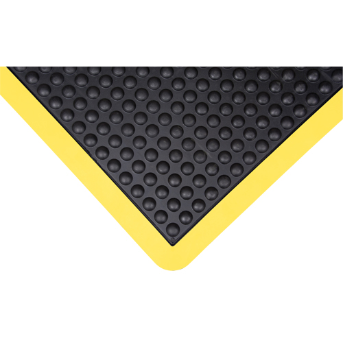 Tapis antifatigue en d&ocirc;me, &agrave; bulles, 2' x 3' x 1/2", Noir, Caoutchouc Distribution Élite MP
