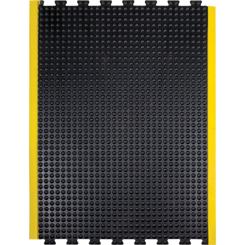Tapis antifatigue en d&ocirc;me, &agrave; bulles, 3' x 4' x 1/2", Noir, Caoutchouc Distribution Élite MP