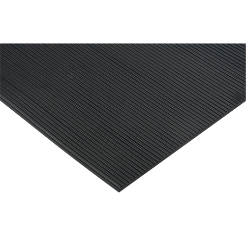 Tapis &agrave; nervures fines, Couloir, 2' x pi lin. x 1/8", Noir Distribution Élite MP