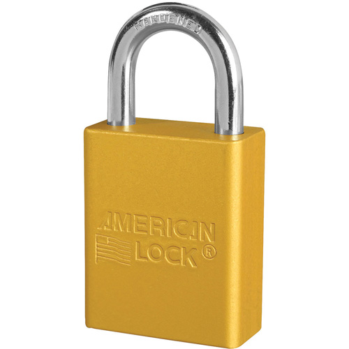 Cadenas de s&eacute;curit&eacute; American Lock, Jaune, Cl&eacute;s identiques, Aluminium, Largeur de 1-1/2" Distribution Élite MP