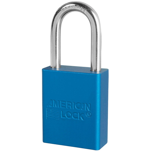 Cadenas de s&eacute;curit&eacute; American Lock, Bleu, Cl&eacute;s identiques, Aluminium, Largeur de 1-1/2" Distribution Élite MP