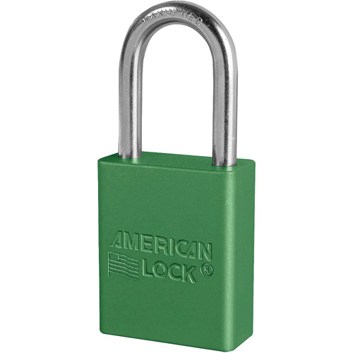 Cadenas de s&eacute;curit&eacute; American Lock, Vert, Cl&eacute;s identiques, Aluminium, Largeur de 1-1/2" Distribution Élite MP