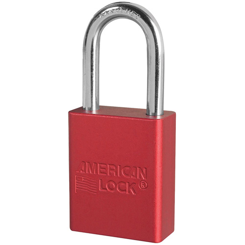 Cadenas de s&eacute;curit&eacute; American Lock, Rouge, Cl&eacute;s identiques, Aluminium, Largeur de 1-1/2" Distribution Élite MP
