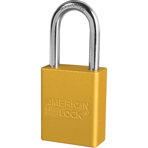 Cadenas de s&eacute;curit&eacute; American Lock, Jaune, Cl&eacute;s identiques, Aluminium, Largeur de 1-1/2" Distribution Élite MP
