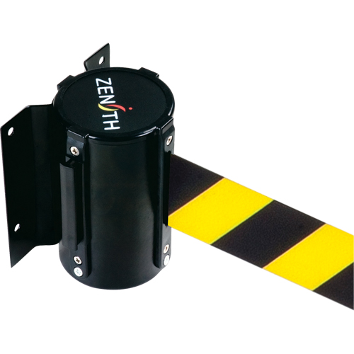 Wall Mount Barrier, Steel, Screw Mount, 7', Black/Yellow Tape Distribution Élite MP