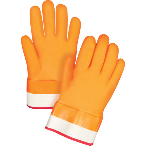 Gants doubl&eacute;s pour l'hiver r&eacute;sistants aux produits chimiques, Taille Grand/9, 10" lo, PVC, Doublure en Molleton de mousse, Gant de calibre hiver Distribution Élite MP
