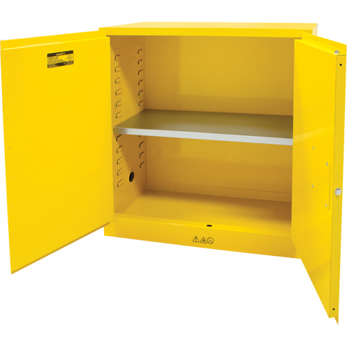 Flammable Storage Cabinet, 30 gal., 2 Door, 43" W x 44" H x 18" D Distribution Élite MP