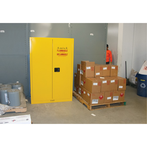 Flammable Storage Cabinet, 45 gal., 2 Door, 43" W x 65" H x 18" D Distribution Élite MP