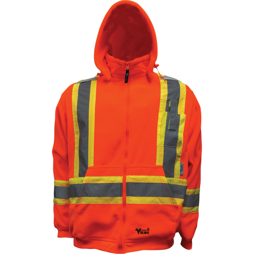 Safety Fleece Hoodie, Fleece/Polyester, Small, Orange Distribution Élite MP