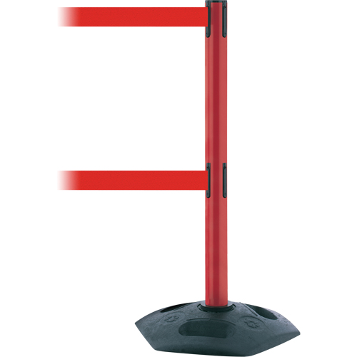 Dual Line Heavy Duty Post, Plastic, 38" H, Red Tape, 13' Tape Length Distribution Élite MP
