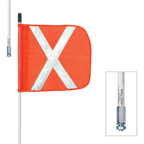 Tiges de s&eacute;curit&eacute; robustes Safety Whip, Fixation Filet&eacute;, Hauteur 5', Orange Distribution Élite MP