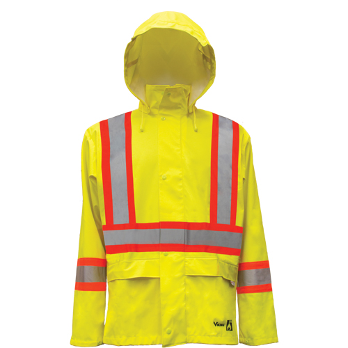 Vestes de s&eacute;curit&eacute; imperm&eacute;ables ignifuges haute visibilit&eacute; en polyur&eacute;thane, Petit, Jaune lime haute visibilit&eacute; Distribution Élite MP