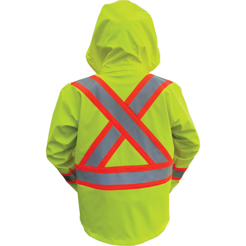 Vestes de s&eacute;curit&eacute; imperm&eacute;ables ignifuges haute visibilit&eacute; en polyur&eacute;thane, Petit, Jaune lime haute visibilit&eacute; Distribution Élite MP