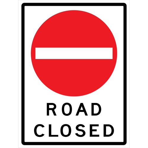 "Road Closed" Roll-Up Traffic Sign, 36" x 48", Vinyl, English with Pictogram Distribution Élite MP