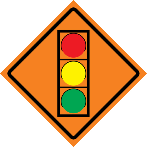Stop Light Roll-Up Traffic Sign, 29-1/2" x 29-1/2", Vinyl, Pictogram Distribution Élite MP