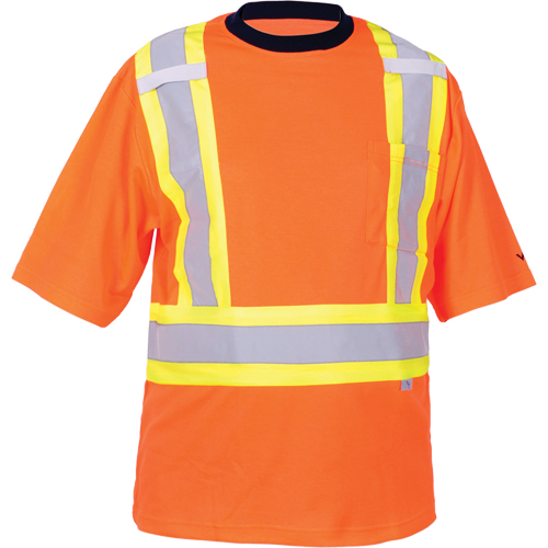 Safety T-Shirt, Polyester, Medium, High Visibility Orange Distribution Élite MP