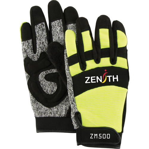 Gants de m&eacute;canicien ZM500 haute visibilit&eacute; r&eacute;sistants aux coupures, Paume PEHP, Taille Grand Distribution Élite MP