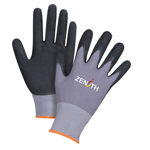 Gants ZX-1 de premi&egrave;re qualit&eacute; compatibles avec les &eacute;crans tactiles, 7/Petit, R&ecirc;vetement Nitrile/Mousse de nitrile, Calibre 15, Enveloppe en Nylon Distribution Élite MP