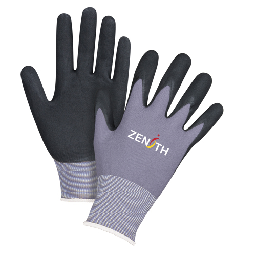 Gants ZX-1 de premi&egrave;re qualit&eacute; compatibles avec les &eacute;crans tactiles, 8/Moyen, R&ecirc;vetement Nitrile/Mousse de nitrile, Calibre 15, Enveloppe en Nylon Distribution Élite MP