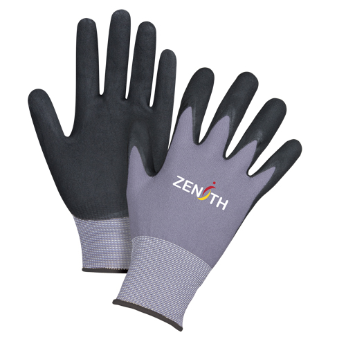 Gants ZX-1 de premi&egrave;re qualit&eacute; compatibles avec les &eacute;crans tactiles, 10/T-Grand, R&ecirc;vetement Nitrile/Mousse de nitrile, Calibre 15, Enveloppe en Nylon Distribution Élite MP