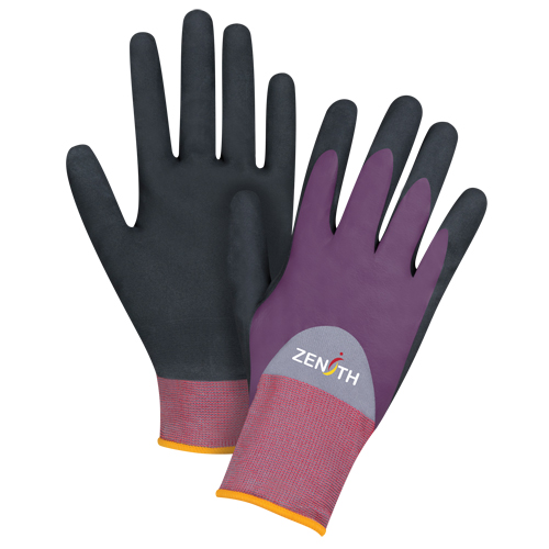 Gants enduits de premi&egrave;re qualit&eacute; ZX-2, 7/Petit, R&ecirc;vetement Nitrile/Mousse de nitrile, Calibre 18, Enveloppe en Nylon Distribution Élite MP