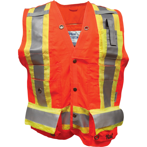 Surveyor FR Safety Vest, High Visibility Orange, Small, Polyester Distribution Élite MP