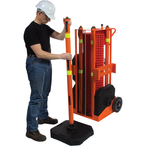 Zone de s&eacute;curit&eacute; portative , 100' lo, Acier, Orange Distribution Élite MP