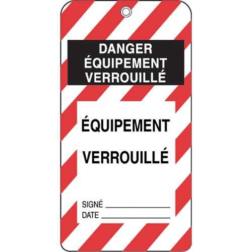 Lockout Tags, Plastic, 3" W x 5-3/4" H, French Distribution Élite MP