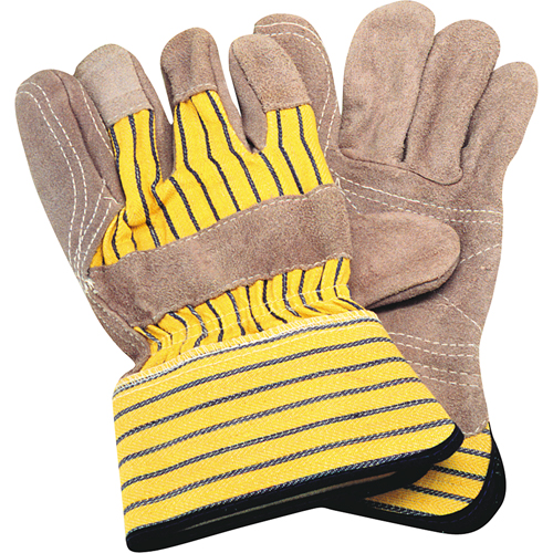 Gants d'ajusteur avec paume double, Grand, Paume en Cuir de vache refendu, Doublure en Coton Distribution Élite MP