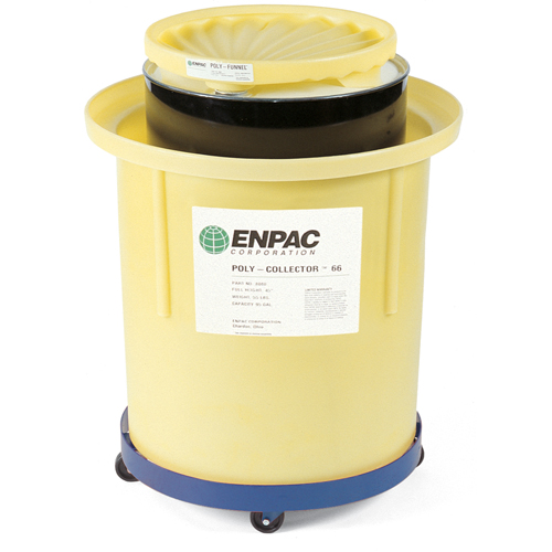 Poly-Collector 66 with Steel Drum, 32.5" dia. x 42" H, 70 US gal. Spill Cap. Distribution Élite MP