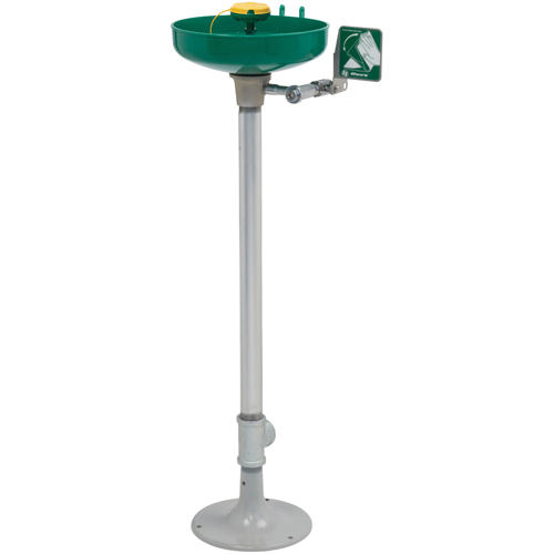 Poste de douche oculaire/faciale Axion, Installation Socle, Bol Plastique Distribution Élite MP