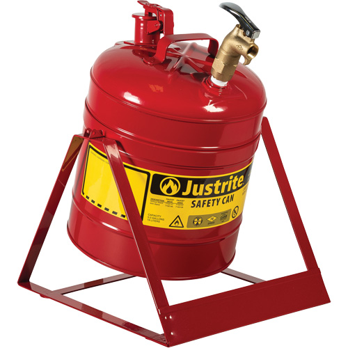 Bidon avec robinet s&eacute;curitaires pour laboratoires, Type I, Acier, 5 gal. US, Rouge, Homologu&eacute; FM Distribution Élite MP