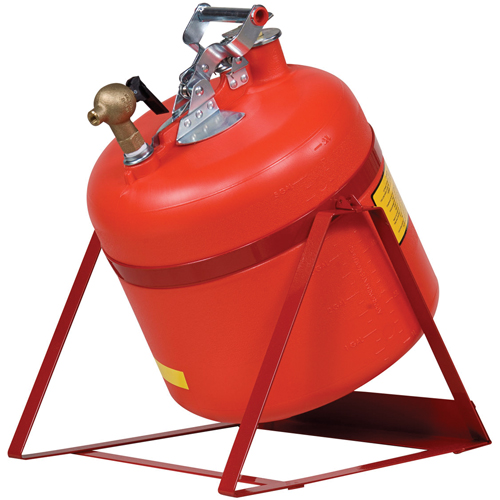 Bidon avec robinet s&eacute;curitaires pour laboratoires, Type I, Acier, 5 gal. US, Rouge, Homologu&eacute; FM Distribution Élite MP
