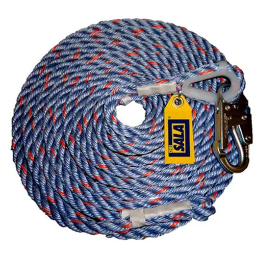 50' Rope Lifeline with Snap Hook, Polyester/Polypropylene Distribution Élite MP