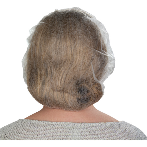 Non-Woven Bouffant Caps, Polypropylene, 21"/Large, White Distribution Élite MP