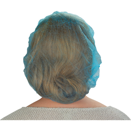 Non-Woven Bouffant Caps, Polypropylene, 21"/Large, Blue Distribution Élite MP