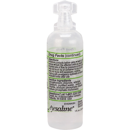 Saline Eyewash Bottles, Full Bottle, 1 oz. Distribution Élite MP