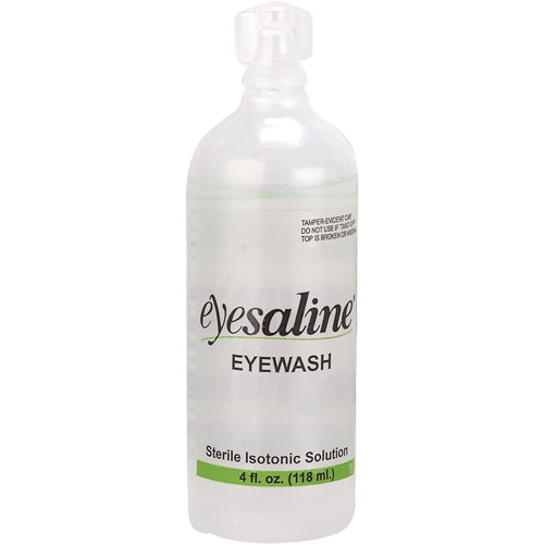 Bouteilles de solution saline pour douche oculaire, Bouteille Plein, 4 oz Distribution Élite MP