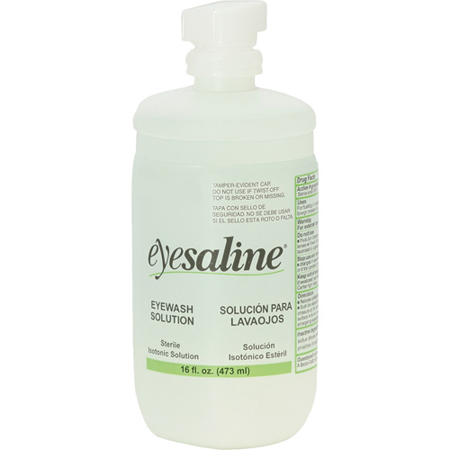 Bouteilles de solution saline pour douche oculaire, Bouteille Plein, 16 oz Distribution Élite MP