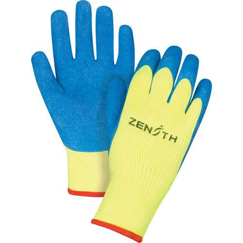 Gants haute visibilit&eacute; doubl&eacute;s d'acrylique & enduits de caoutchouc, 7/Petit, R&ecirc;vetement Latex de caoutchouc, Calibre 7, Enveloppe en Tissu &eacute;ponge Distribution Élite MP