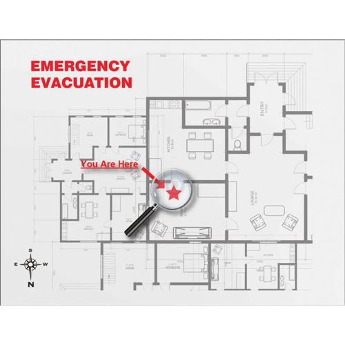 Evacuation Map Holder Clear Insert Distribution Élite MP