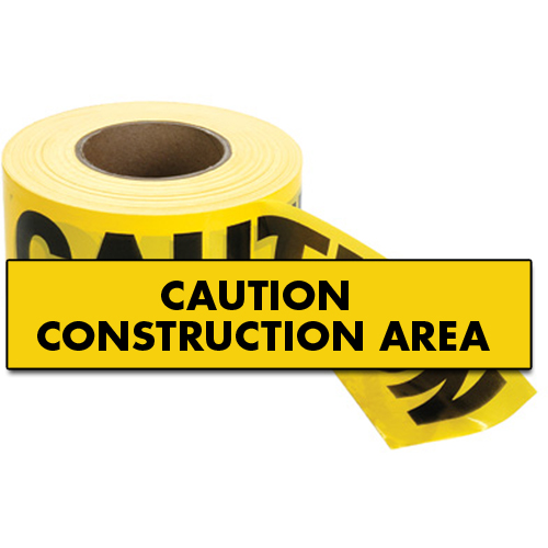 Rubans standards pour barricades, Anglais, 3" la x 1000' lo, 2 mils, Noir sur jaune Distribution Élite MP