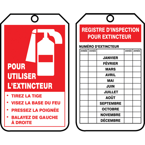 Inspection Tags, Plastic, 3-1/8" W x 5-7/8" H, French Distribution Élite MP