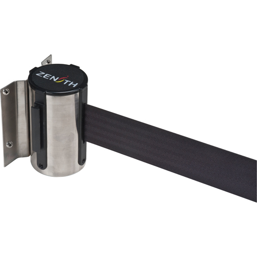 Barri&egrave;re &agrave; fixation murale, Acier, Fixation par vis, 12', Ruban Noir Distribution Élite MP
