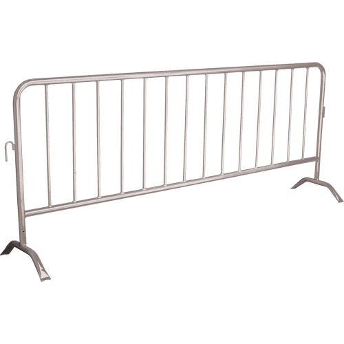 Portable Barrier, Interlocking, 102" L x 40" H, Silver Distribution Élite MP