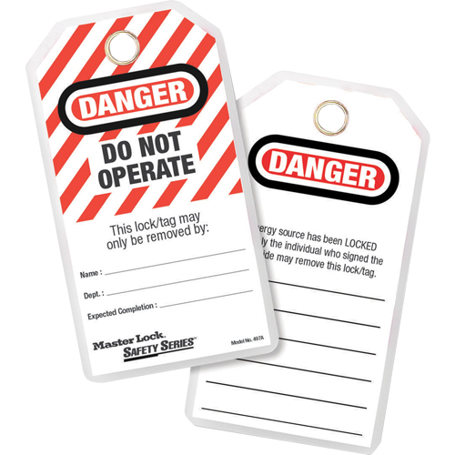 Lockout Tags, Plastic, 3-1/8" W x 6-1/2" H, English Distribution Élite MP