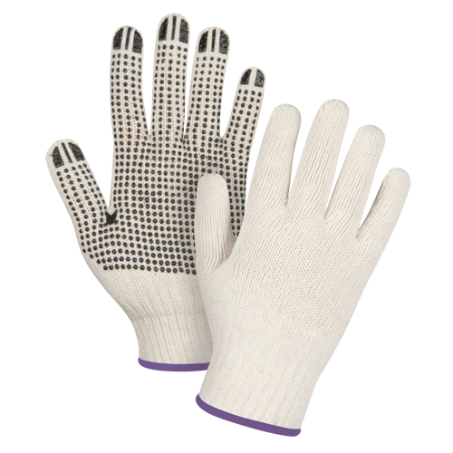 Gants l&eacute;gers tricot&eacute;s &agrave; pois, Poly/coton, Un c&ocirc;t&eacute;, Calibre 7, T-petit Distribution Élite MP