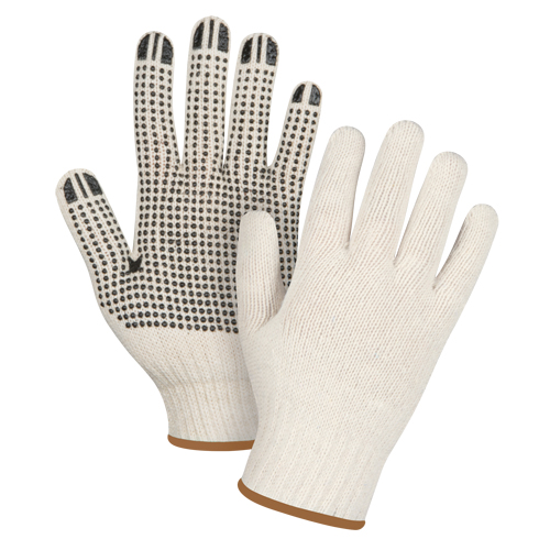 Gants l&eacute;gers tricot&eacute;s &agrave; pois, Poly/coton, Un c&ocirc;t&eacute;, Calibre 7, Grand Distribution Élite MP